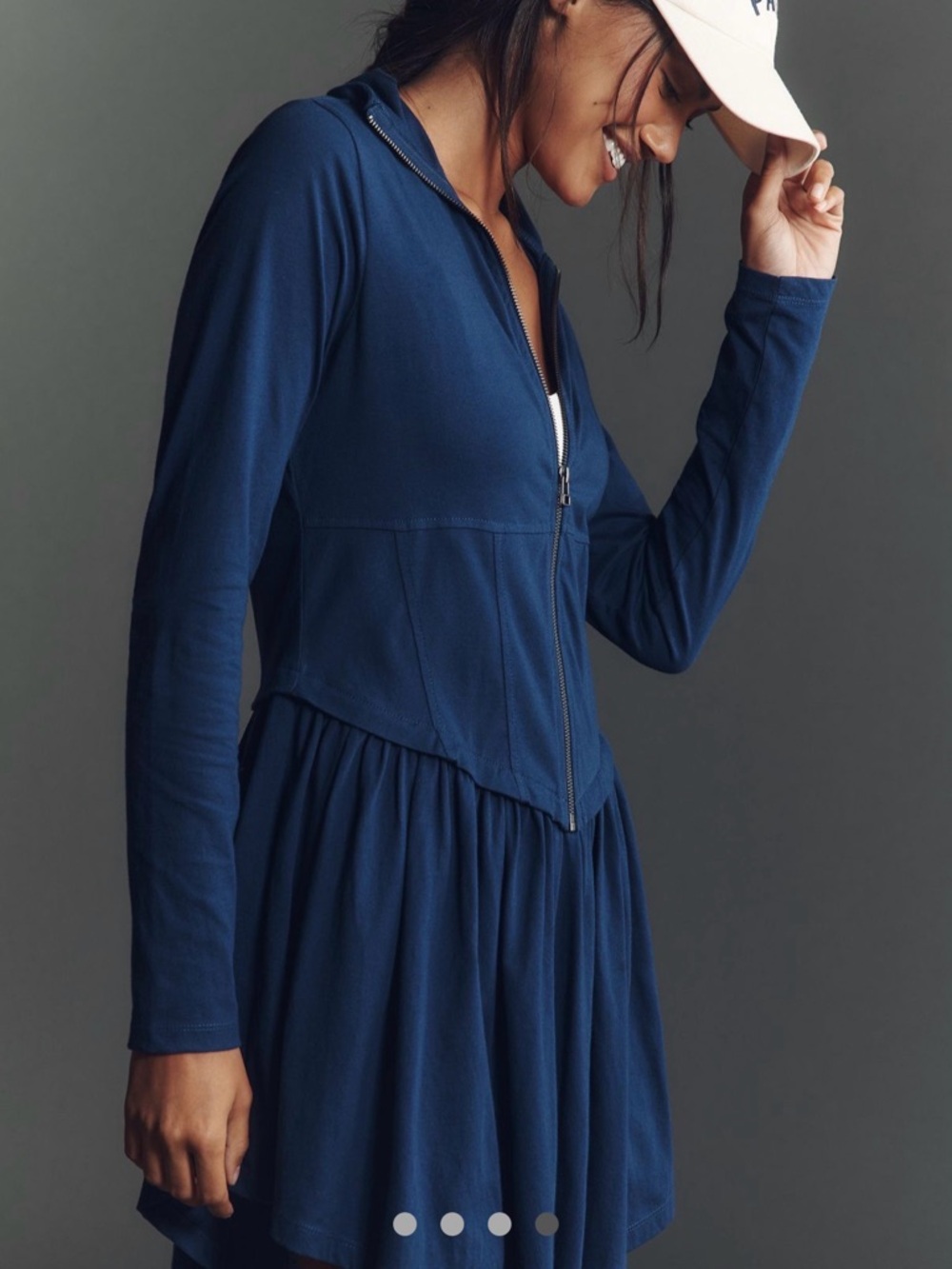 Anthropologie Daily Practice long sleeve zip-front mini dress - Picture 3 of 7